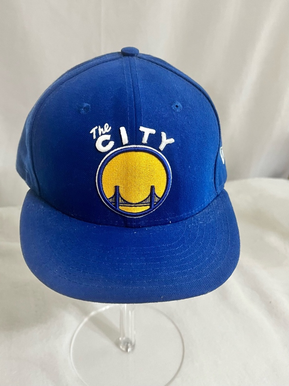 New Era 59Fifty "The City" Golden State Warriors NBA Blue Gold Cap Hat 7 3/8